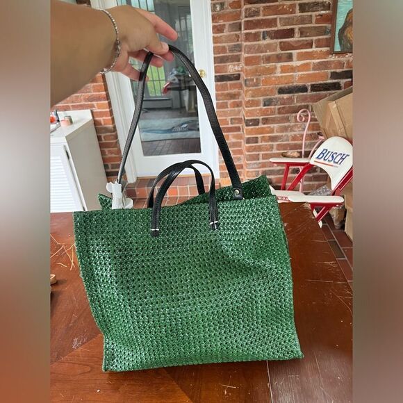Clare V Green Woven Tote Bag - Picture 12 of 15